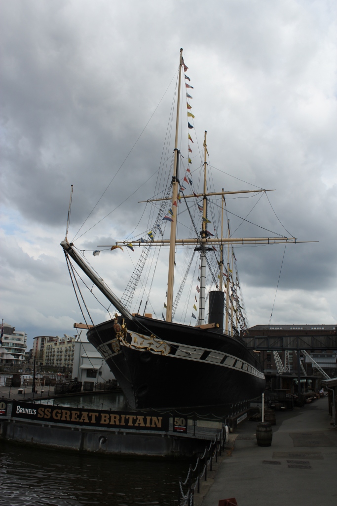SS Great Britain, seen from the front.